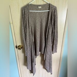 O’Neill Cascade Front Heather Brown Lightweight Surf Sweater Cardigan Sz XL